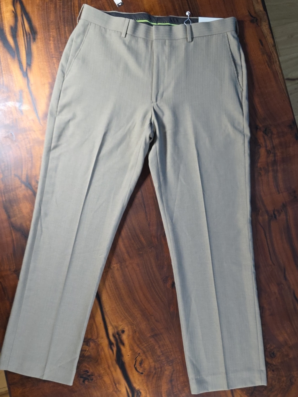 Axist Men's Light Khaki Flat-Front Chinos🔥Y2K🔥ECLECTIC GRANDPA🔥SKATER LIFE🔥
